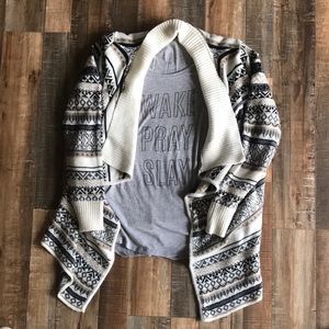 T-shirt and sweater outfit